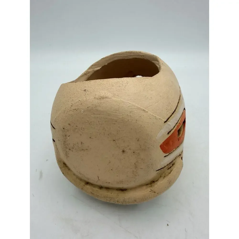 Folk Art Handmade Cat Shaped Ceramic Candle Holder Luminary Decor Votive